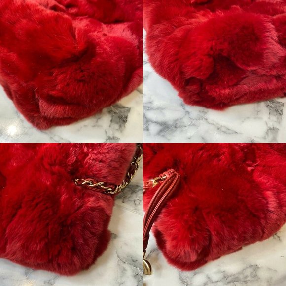 CHANEL RARE Rabbit Fur Logo CC Charm Small Tote - Picture 10 of 11